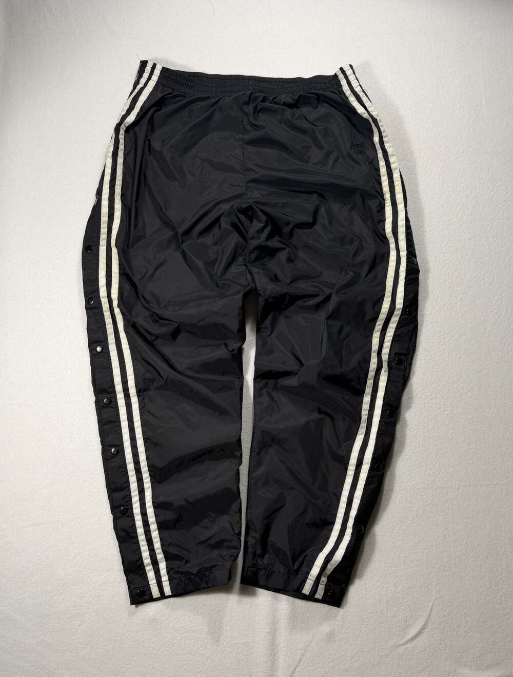 Vintage USA Olympic Track Pants XL Black White Snap Side Nylon 1996